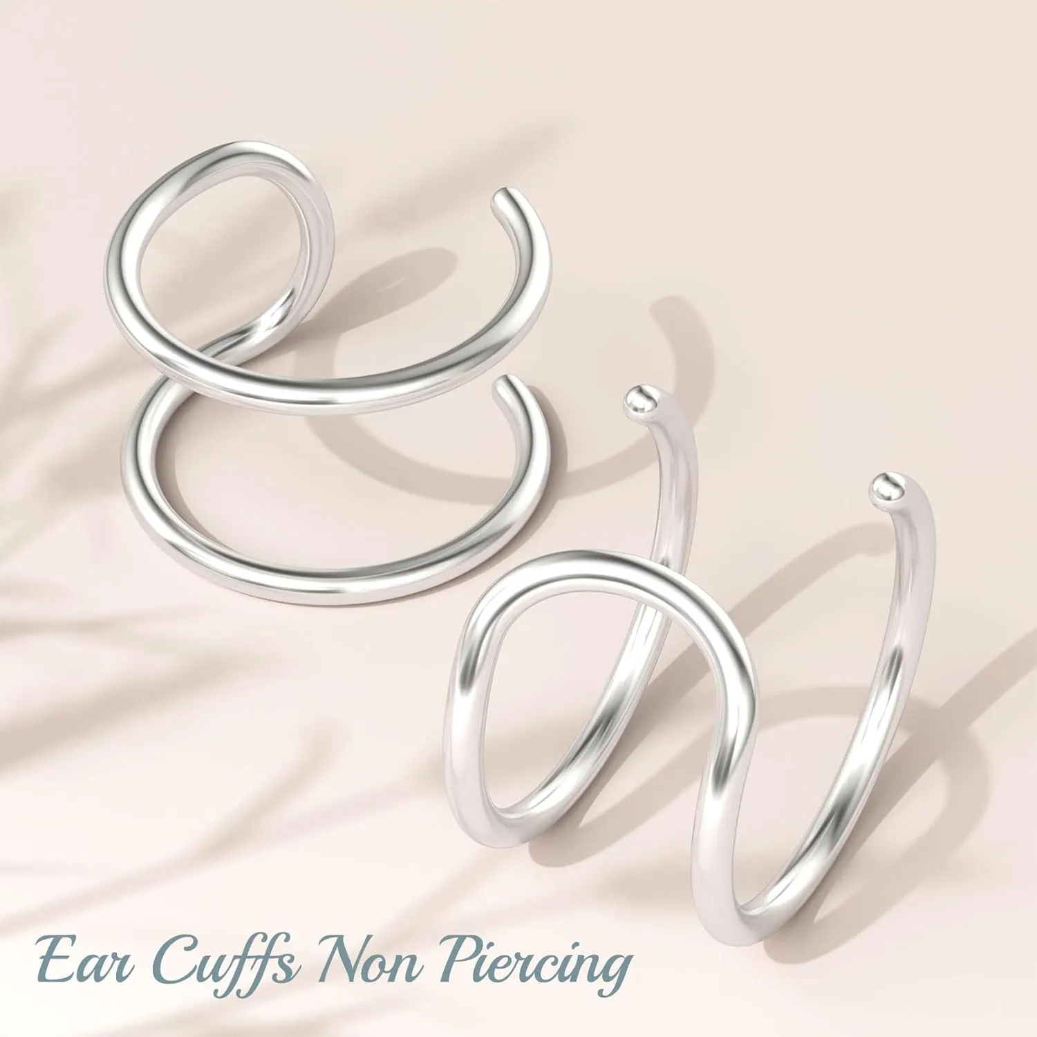 PAGOW Fake Helix Ear Cuff Cartilage Earring No Piercing 925 Sterling Silver,14K Gold Simple Criss Cross Double Lines Adjustable Minimalist CZ Women Men Clip adornment valentine's day Gifts