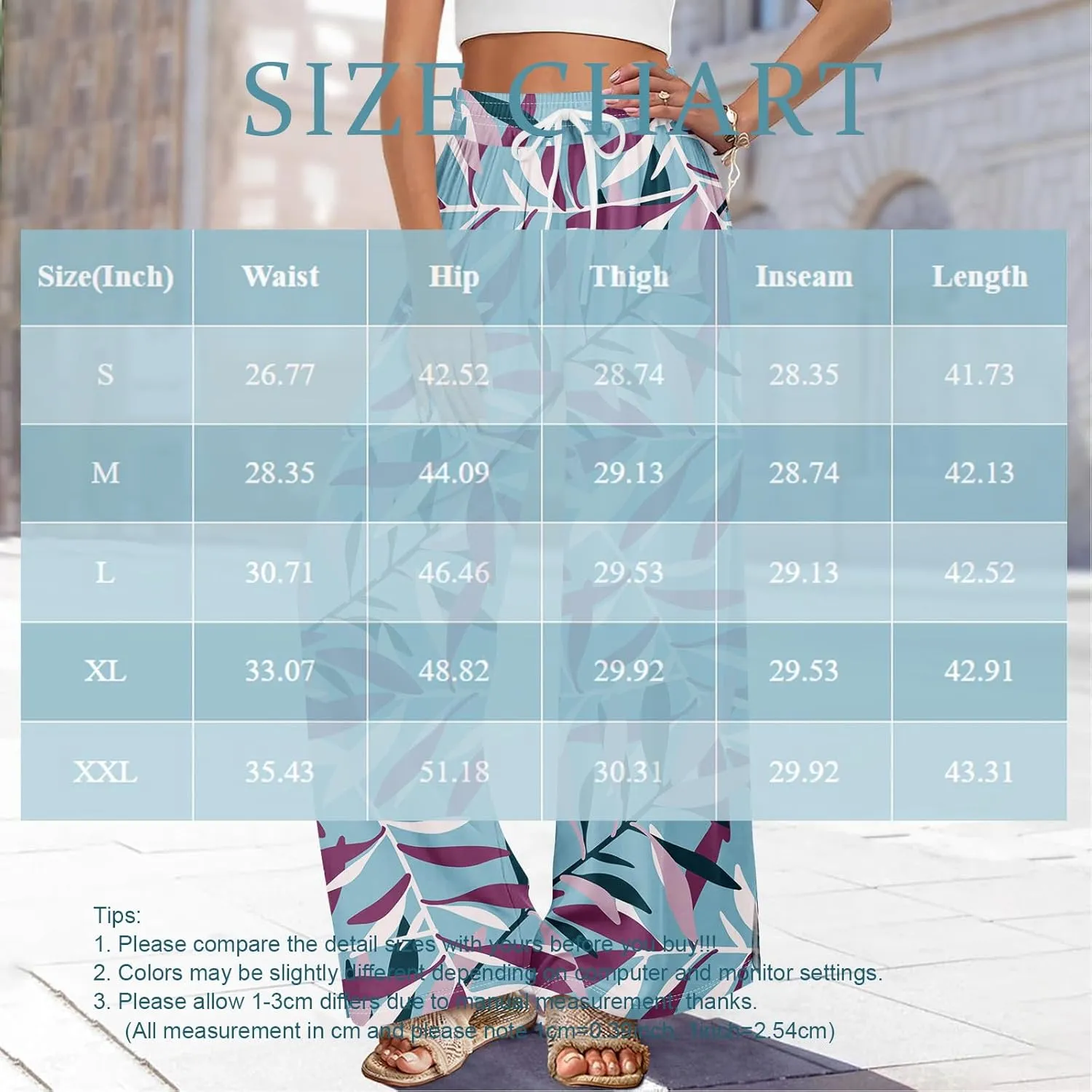 Palazzo Pants for Women Casual High Rise Floral Print Elastic Waistd Wide Leg Lounge Pants Summer Drawstring Outfits