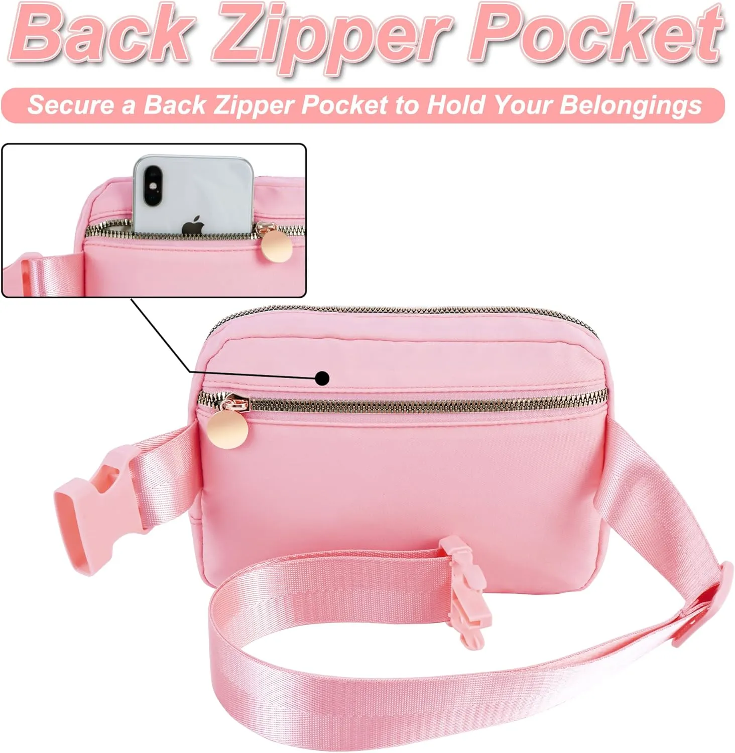 Personalized Belt Bag for Women Girls - Fashion Mini Waist Packs with Adjustable Strap - Trendy Travel Fanny Pack Crossbody Bags with Initial Letter - Teen Gifts | Peach,D