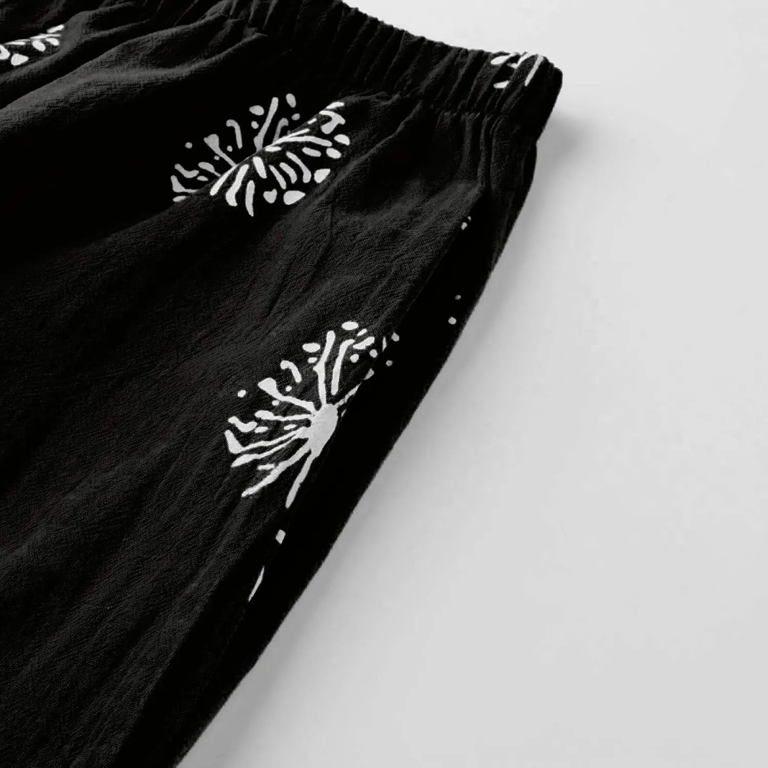 Petite Linen Pants for Women Relaxed Fit Cropped Palazzo Lounge Pants Lounge Long Trousers Summer Beach Vacation Pants