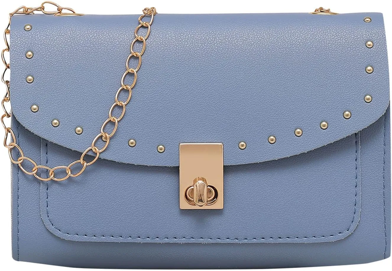 Phone Wallet Purses for Women Crossbody Purses and Handbags Lightweight Pocketbook Retro Clutch Underarm Purse(Blue)