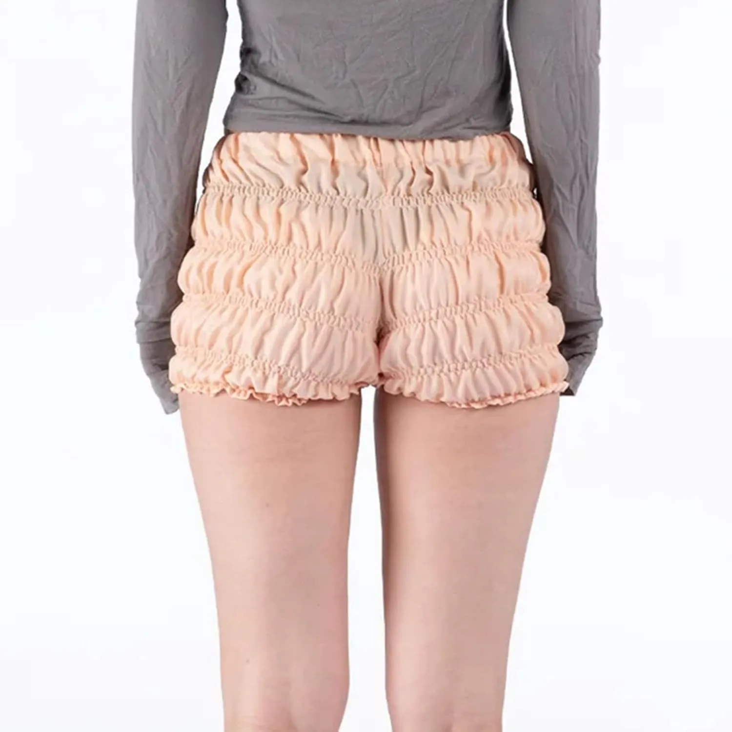 Plaid Boxer Shorts for Women Ruffle Smocked Bloomer Shorts Low Rise Micro Shorts Y2k Gingham Pjs Shorts Streetwear