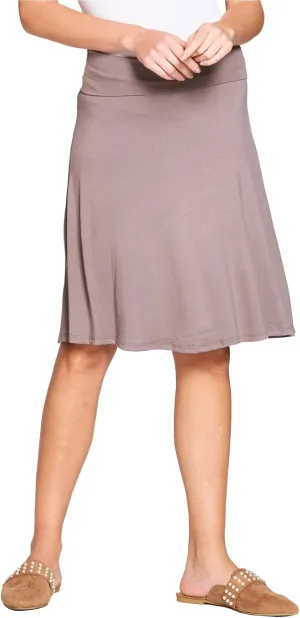 Popana Womens Casual Knee Length A-Line Stretch Midi Skirt Plus Size Made in USA