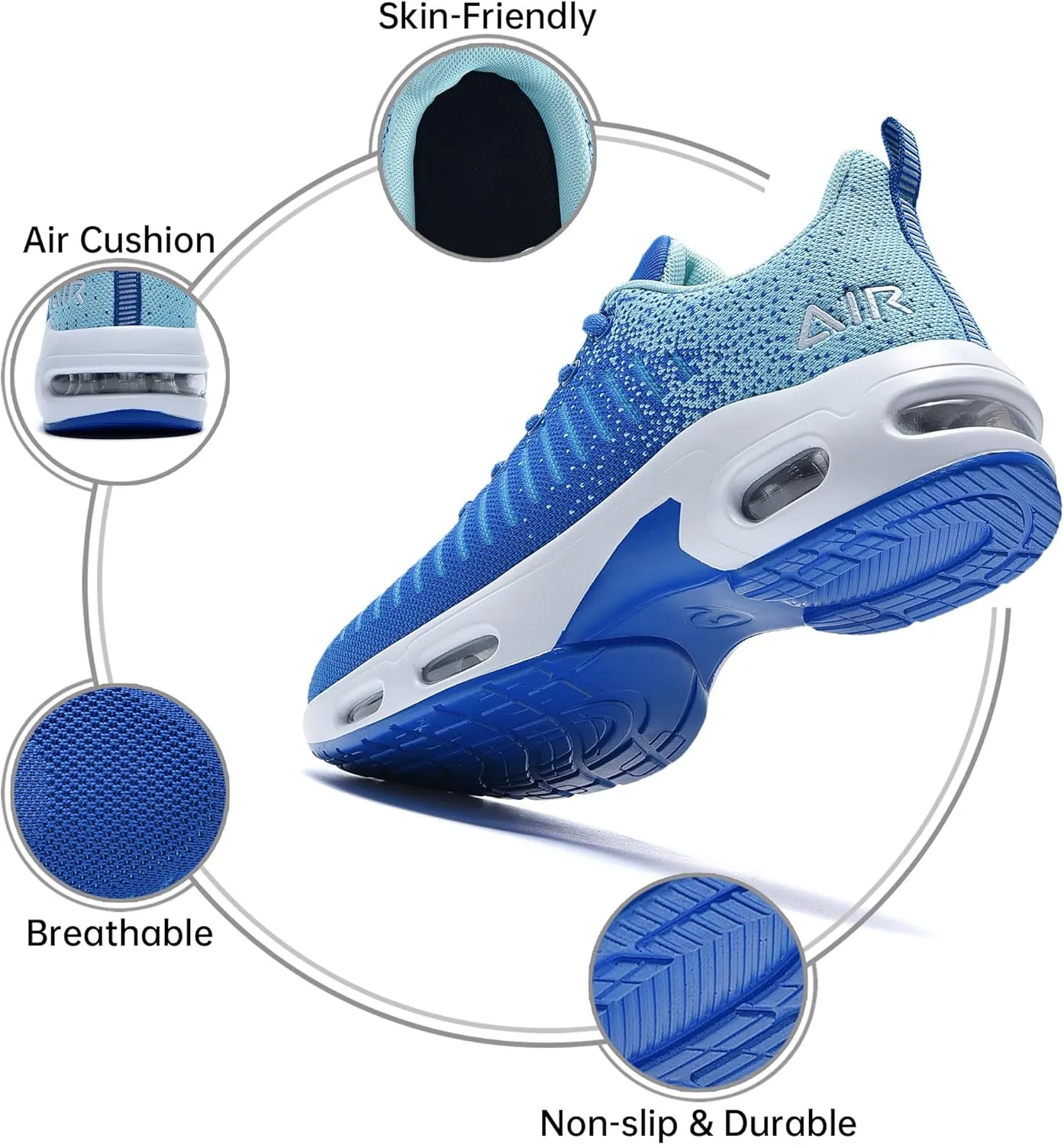 QAUPPE Womens Fashion Lightweight Air Sports Walking Sneakers Breathable Gym Jogging Running Tennis Shoes US 5.5-11 B(M)