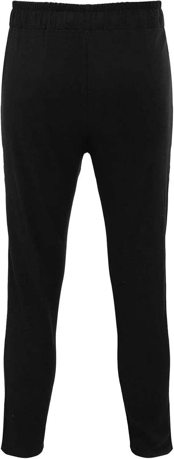 QWENTMTNTY Men's Elastic Waist Linen Pants Casual Relaxed Fit Loose Lightweight Pants Comfort Yoga Beach Drawstring Trousers