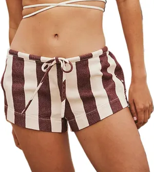 RICHTRUE Striped Boxer Shorts Women Poplin Linen Y2k Shorts Pj Casual Summer Shorts Bottom Pajama Shorts Trendy 2024