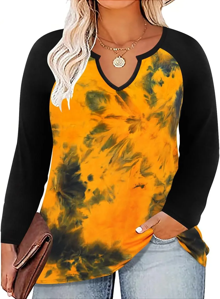 RITERA Plus Size Tops for Women Long Sleeve T-Shirt Cowl Neck Casual Blouses Fall Winter Tunics