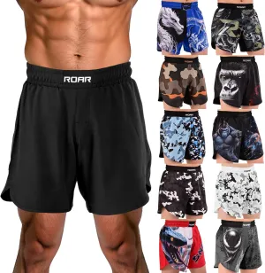 ROAR-INT BJJ Shorts Grappling Kickboxing Muay Thai Boxing Shorts MMA Fight Shorts for Men