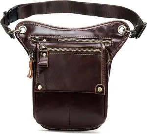 ROLTIN Leather Leg Bag In Waist Pack Motorcycle Pack Belt Bags Phone Pouch Travel Male Small Leg Bag