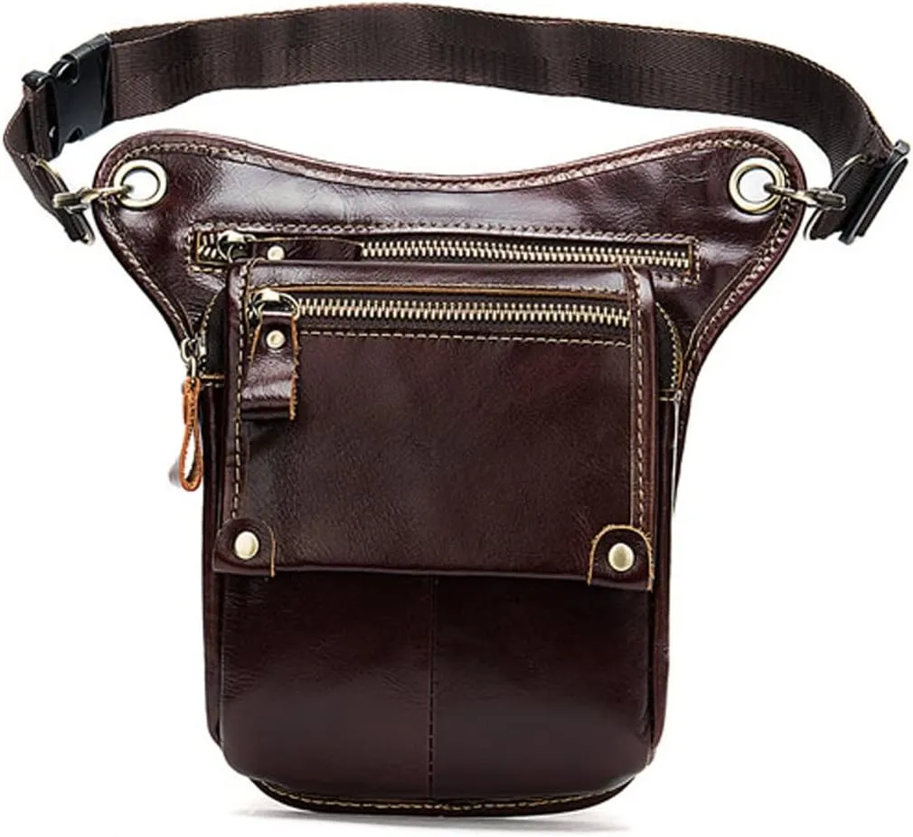 ROLTIN Leather Leg Bag In Waist Pack Motorcycle Pack Belt Bags Phone Pouch Travel Male Small Leg Bag