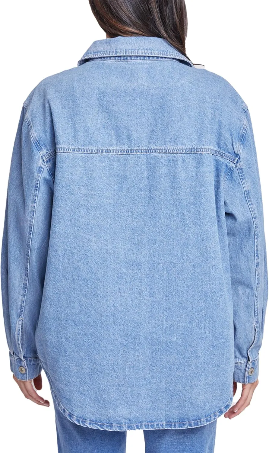 Royalty For Me womens Ymi Jeans Womens Denim Shacket With Flap Front Pockets