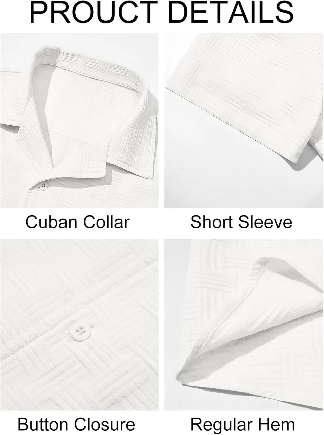 Runcati Mens Button Down Shirts Short Sleeve Casual Textured Shirt Summer Lightweight Stretchy Tops