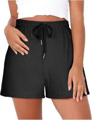 Running Shorts for Women Trendy Casual Loose Shorts Workout Gym Sports Shorts Elastic Drawstring High Waisted Shorts