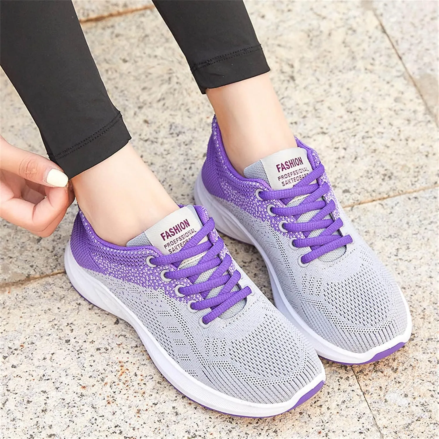 SBGMoSJ Running Shoes Womens Lightweight Fashion Sport Sneakers Zapatos Antiderrapantes para Mujer Womens Slip On Shoes Wide Width Womens White Platform Sneakers Zapatos Antideslizantes para Mujer