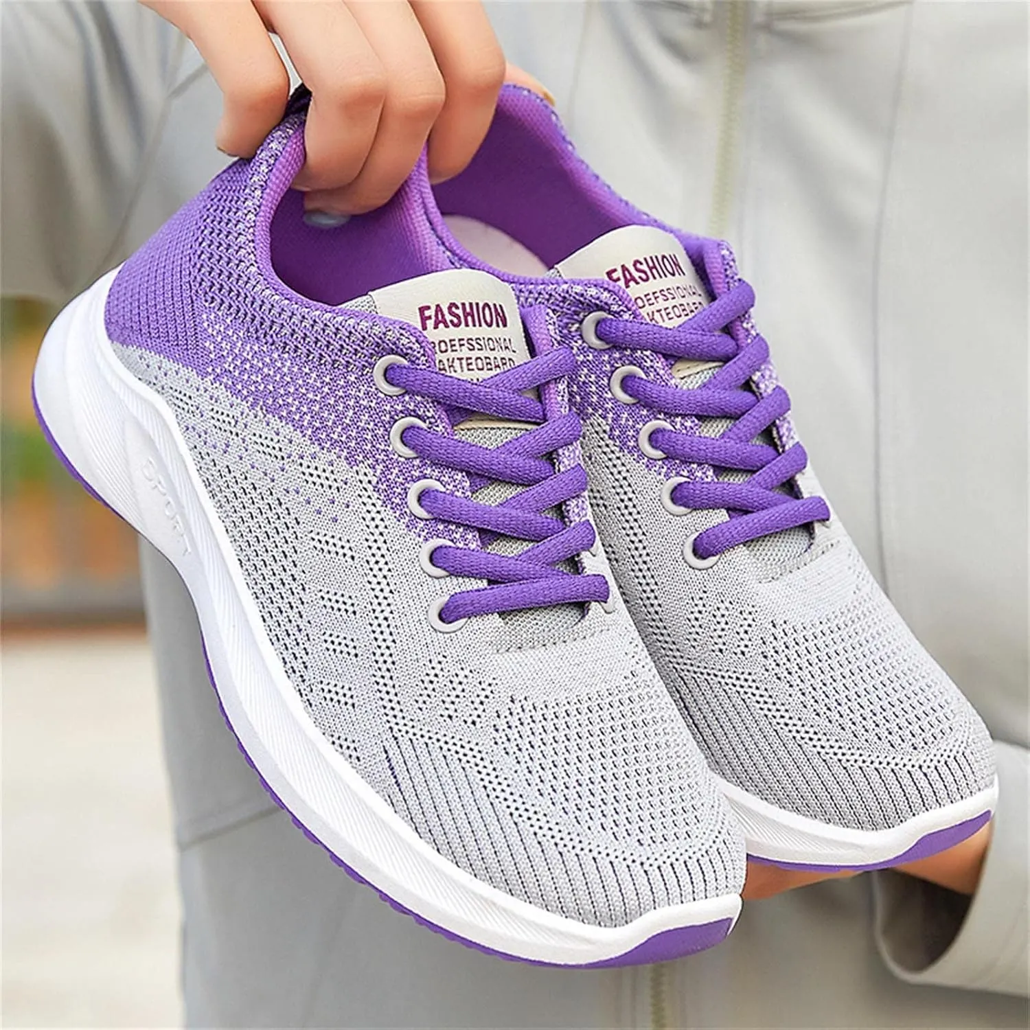 SBGMoSJ Running Shoes Womens Lightweight Fashion Sport Sneakers Zapatos Antiderrapantes para Mujer Womens Slip On Shoes Wide Width Womens White Platform Sneakers Zapatos Antideslizantes para Mujer