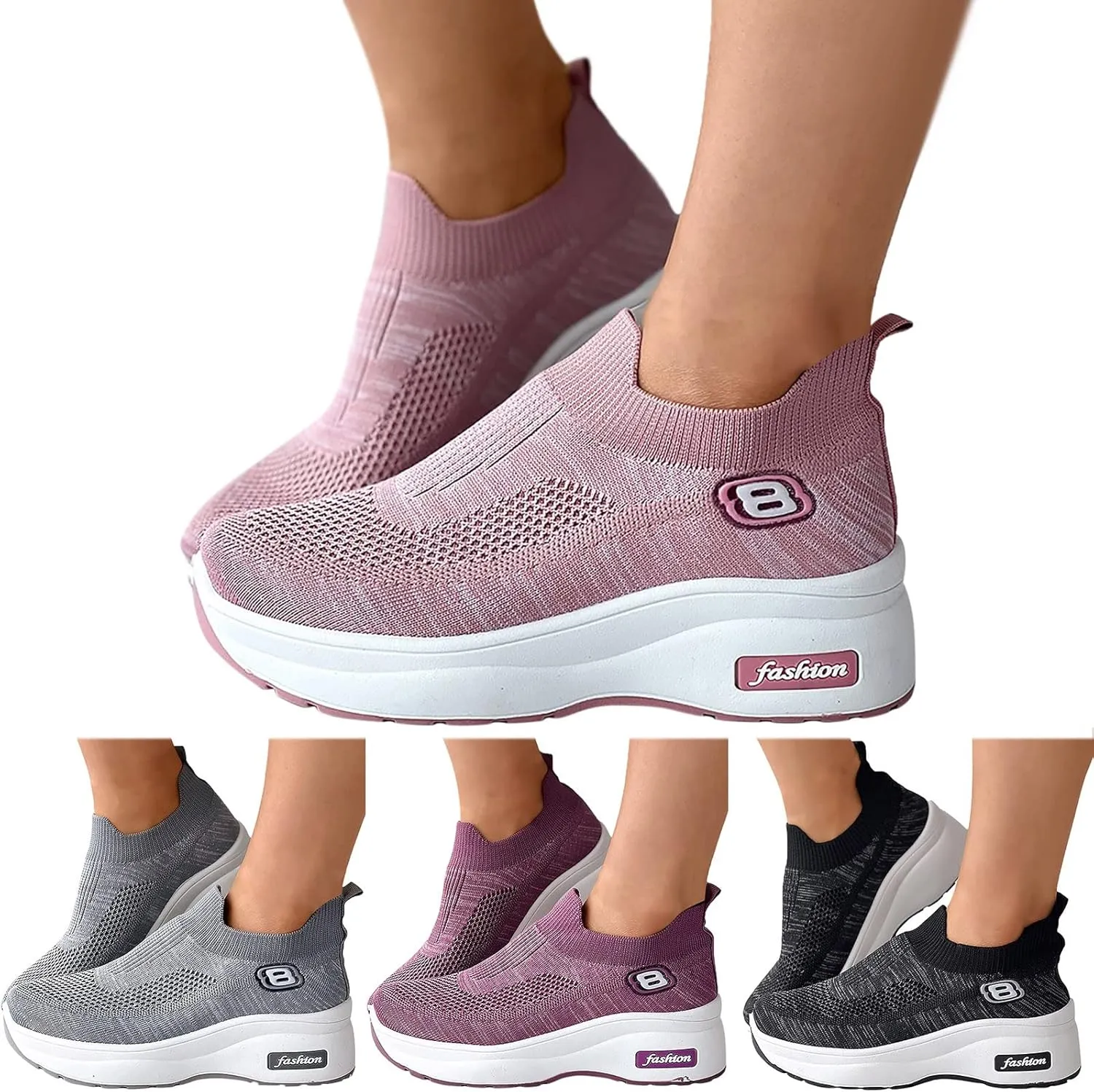 SBGMoSJ Women's Walking Sneakers Wide Width Womens Non Slip Black Work Shoes Wide Width Nurse Shoes for Women for Work Womens Running Shoes Fashion Sneakers Shoes for Women Size 12