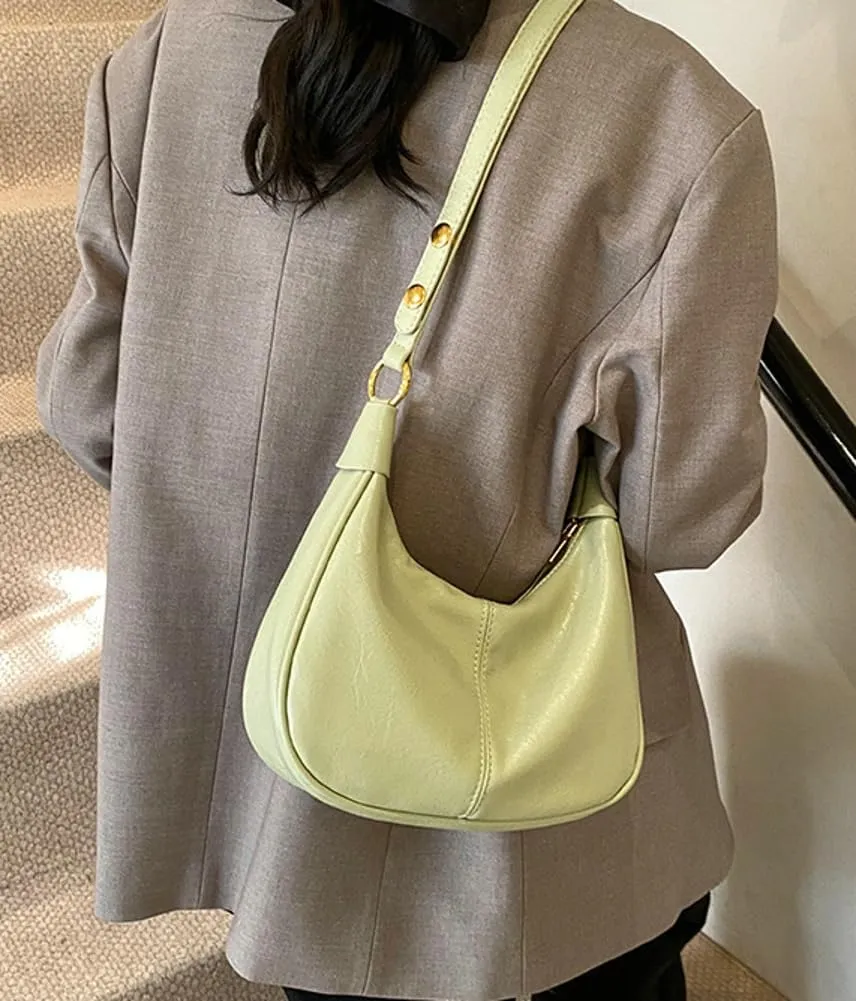 Shoulder Bag for Women Soft PU Leather Crescent Tote Handbag Retro Classic Satchel Crossbody Underarm Hobo Purse Clutch