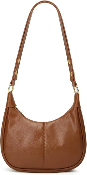 Shoulder Bag for Women Soft PU Leather Crescent Tote Handbag Retro Classic Satchel Crossbody Underarm Hobo Purse Clutch