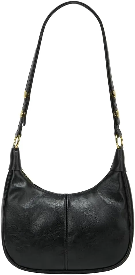 Shoulder Bag for Women Soft PU Leather Crescent Tote Handbag Retro Classic Satchel Crossbody Underarm Hobo Purse Clutch