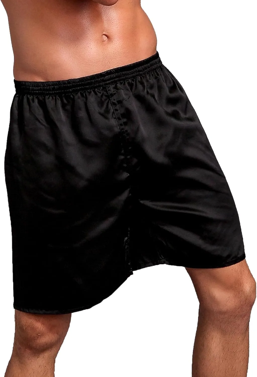Silk Shorts Men Mid Elastic Waist Pajamas Shorts Comfy Satin Pjs Pants Sleepwear Boxer Shorts Sissy Lounge Shorts