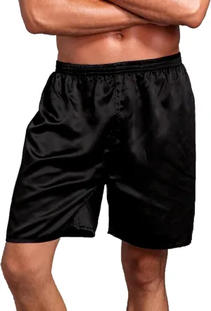 Silk Shorts Men Mid Elastic Waist Pajamas Shorts Comfy Satin Pjs Pants Sleepwear Boxer Shorts Sissy Lounge Shorts