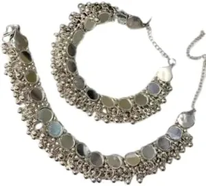 Silver-Plated Traditional Anklets Foot Jewelry for Women - Ethnic Fashion Accessory for Special Occasions, Gifts, and Celebrations