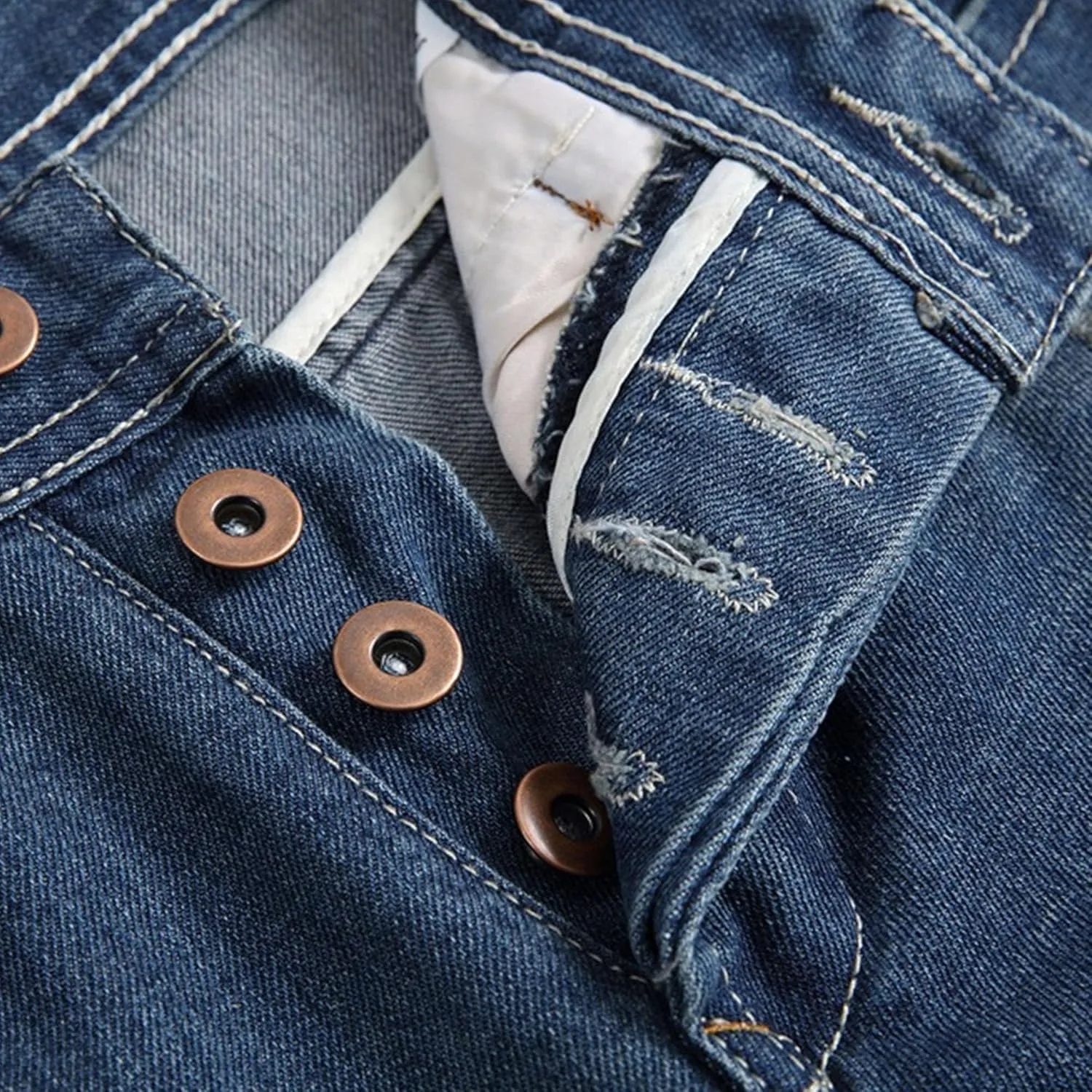 Slim Fit Stretch Skinny Jeans for Men Fashion Button Trousers Straight Leg Comfort Denim Pants