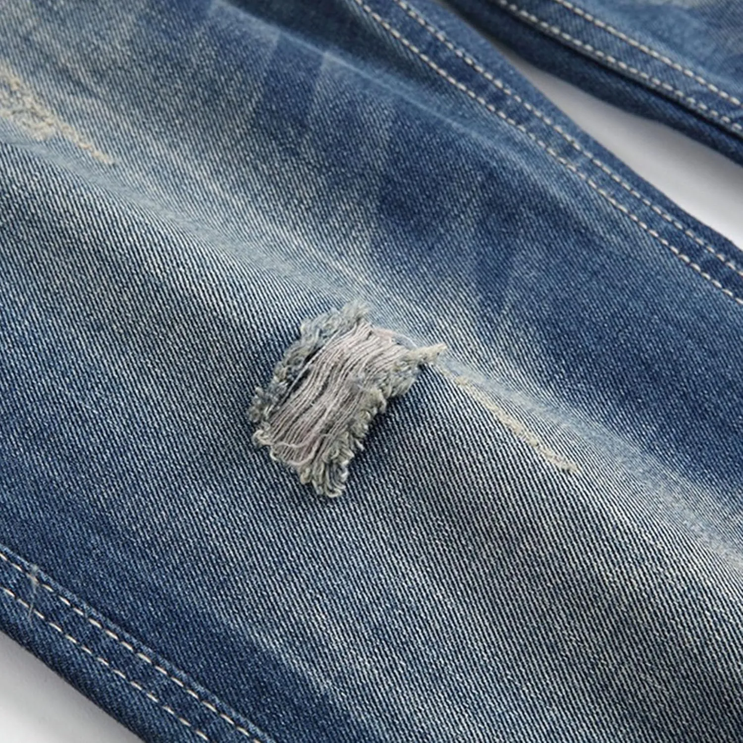 Slim Fit Stretch Skinny Jeans for Men Fashion Button Trousers Straight Leg Comfort Denim Pants