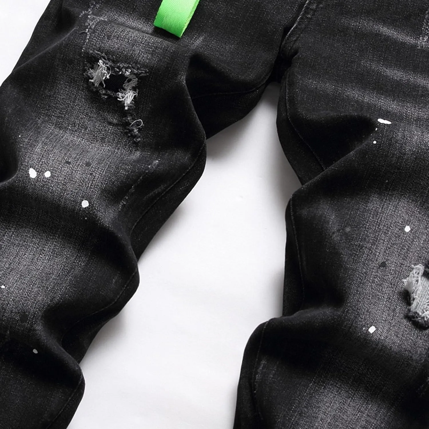 Slim Fit Stretch Skinny Jeans for Men Fashion Button Trousers Straight Leg Comfort Denim Pants