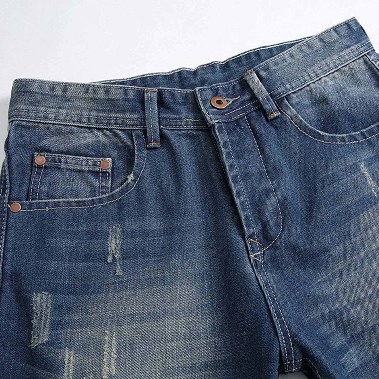 Slim Fit Stretch Skinny Jeans for Men Fashion Button Trousers Straight Leg Comfort Denim Pants