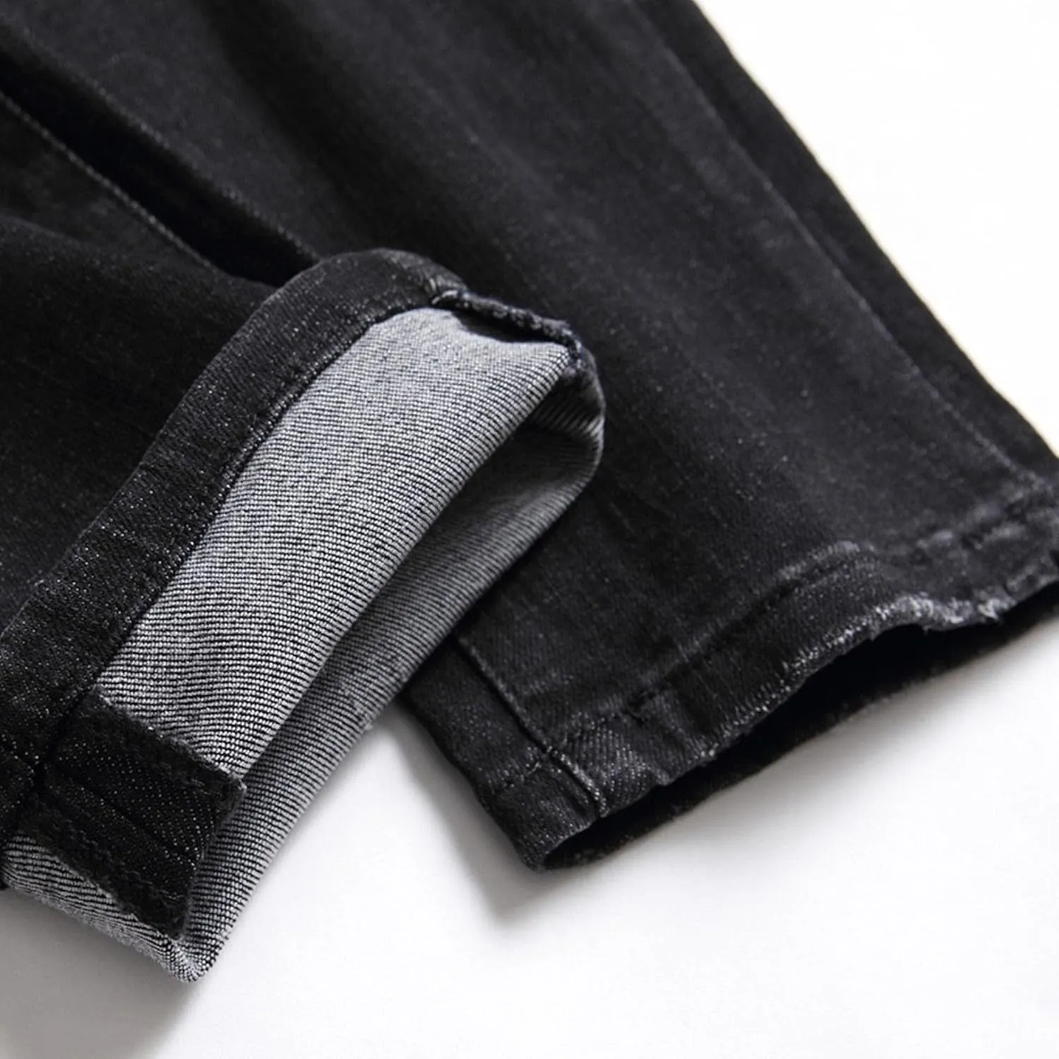 Slim Fit Stretch Skinny Jeans for Men Fashion Button Trousers Straight Leg Comfort Denim Pants