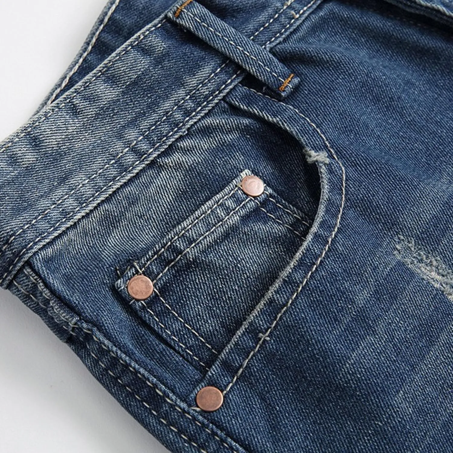 Slim Fit Stretch Skinny Jeans for Men Fashion Button Trousers Straight Leg Comfort Denim Pants