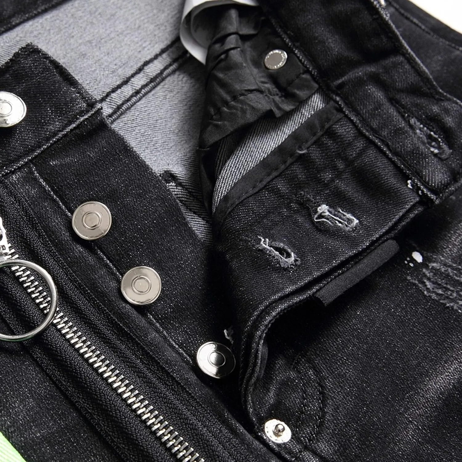 Slim Fit Stretch Skinny Jeans for Men Fashion Button Trousers Straight Leg Comfort Denim Pants