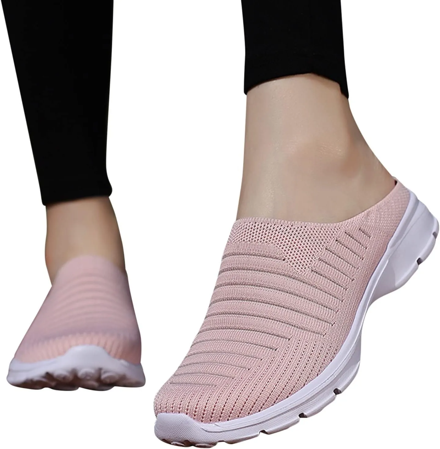 Slip On Sneakers for Women, Women's Fashion Orthopedic Sneakers Mesh Round Toe Wedge Platform Shoes Breathable Comfortable Walking Lightweight Shoes