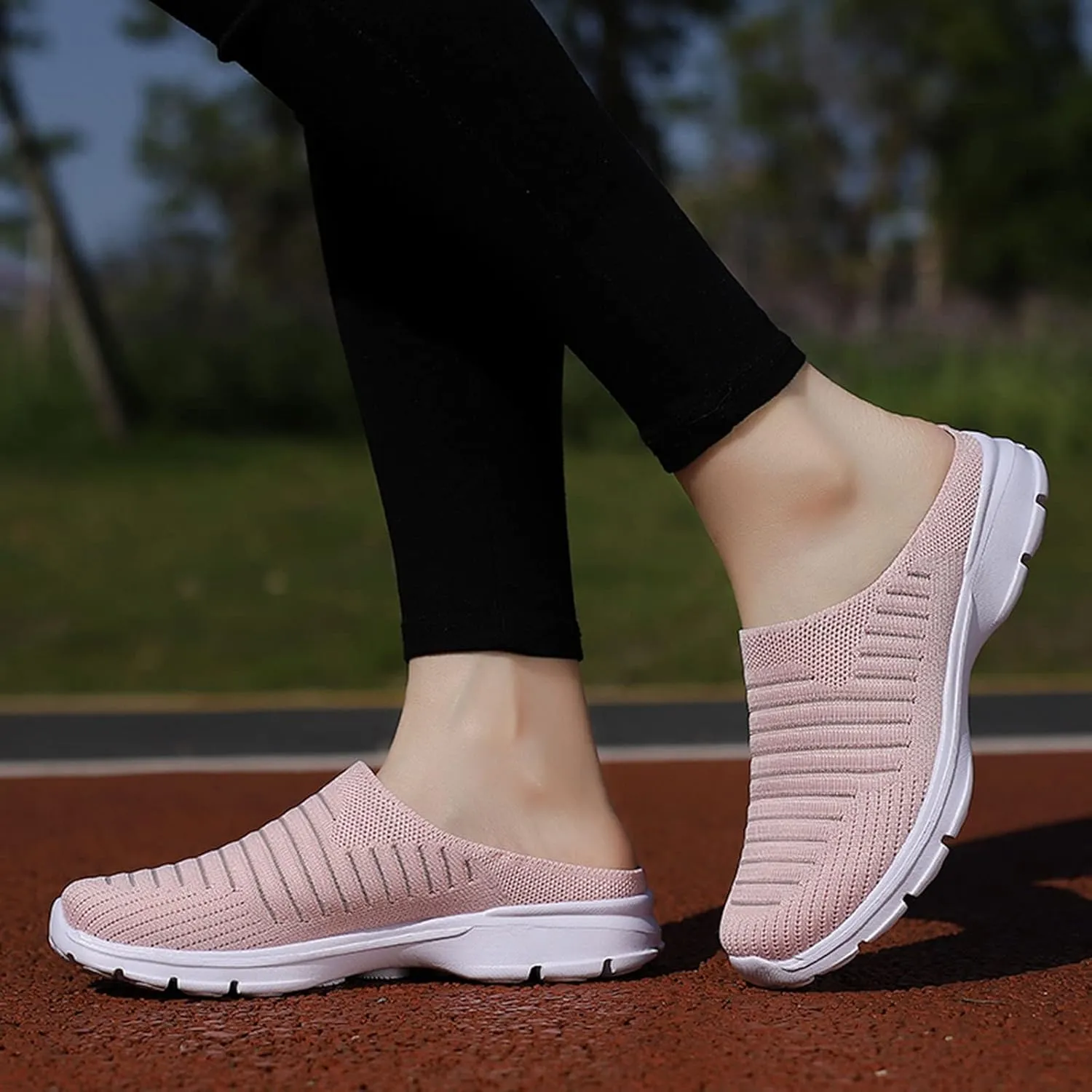 Slip On Sneakers for Women, Women's Fashion Orthopedic Sneakers Mesh Round Toe Wedge Platform Shoes Breathable Comfortable Walking Lightweight Shoes