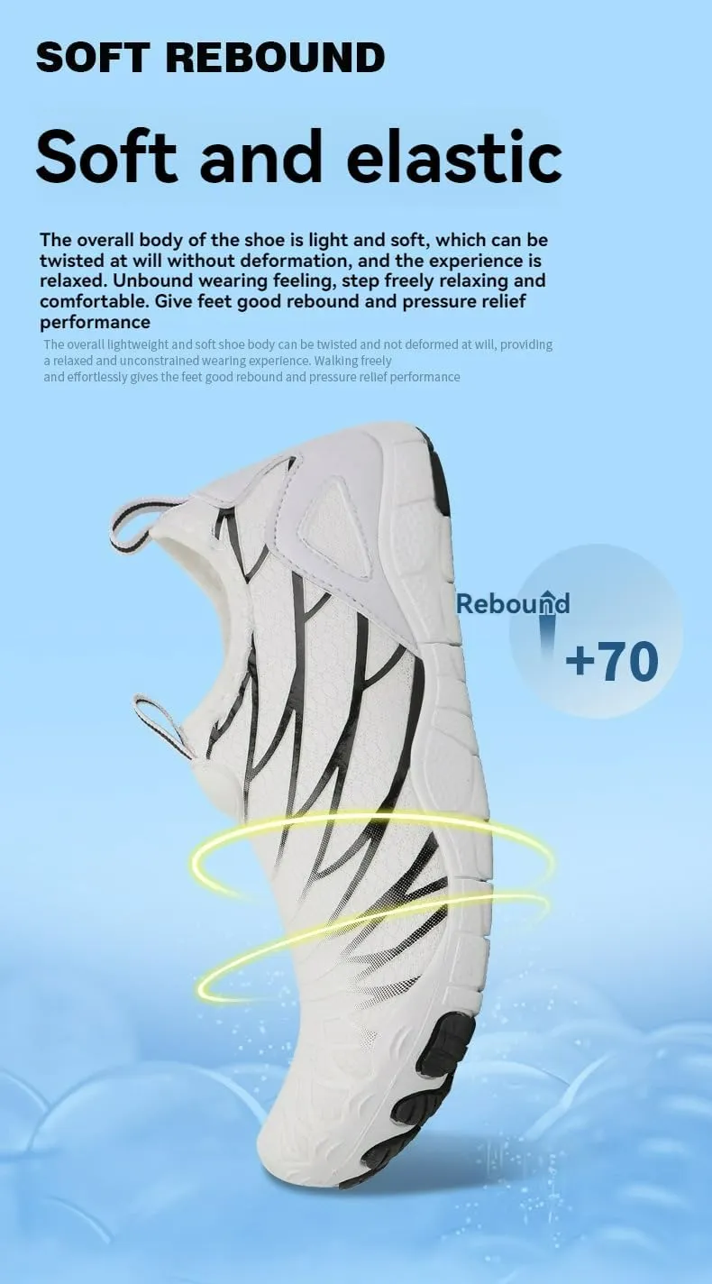 Smoneyful Unisex Healthy Non Slip Breathable Barefoot Flexible Lightweight Hike Wide Toe Box Neuropathy Daily Wear Walking Athletic Water Shoes for Women Men Grounded Comfort