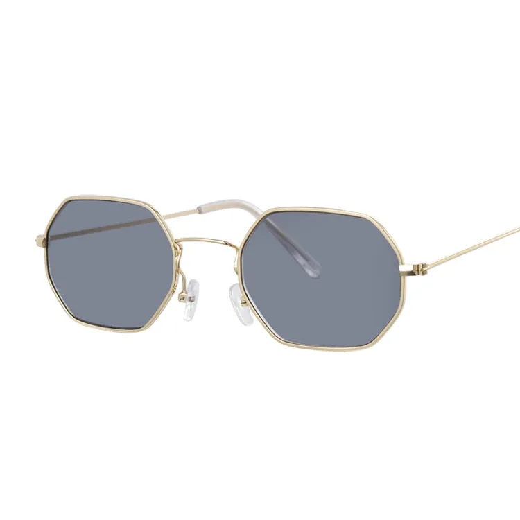 Square Metal Mirror Sunglasses for Women