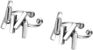 Sterling Silver Ear Cuff Bars, Non-Piercing Clip On Earrings, Dainty Cartilage Wrap Clips, Minimalist Chic Geometric Style Jewelry