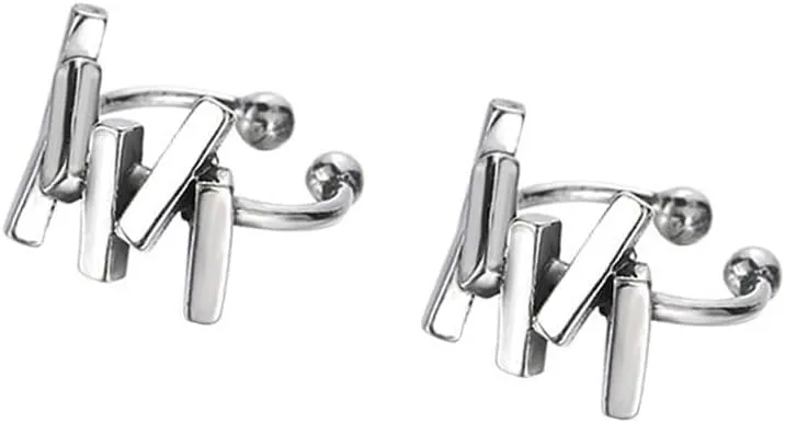 Sterling Silver Ear Cuff Bars, Non-Piercing Clip On Earrings, Dainty Cartilage Wrap Clips, Minimalist Chic Geometric Style Jewelry