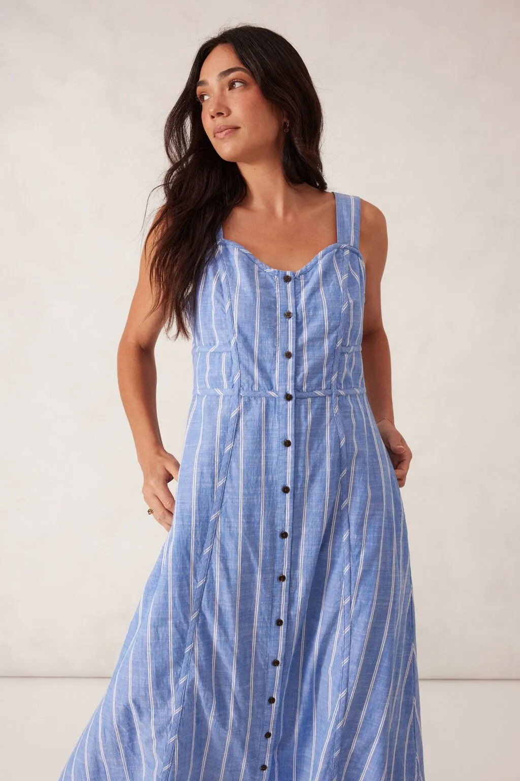 Strappy Placket Dress