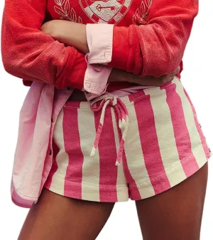 Striped Boxer Shorts for Women Cotton Y2k Shorts Pj Casual Summer Shorts Bottom Pajama Shorts Trendy 2024