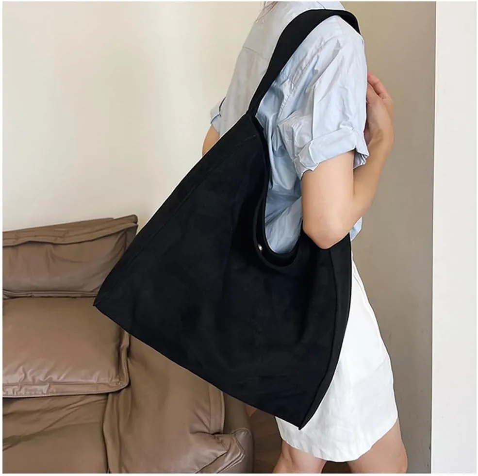 Suede Hobo Bags for Women Suede Shoulder Tote Bag Slouchy Hobo Crescent Handbag Retro Fall Bag for Work Shopping