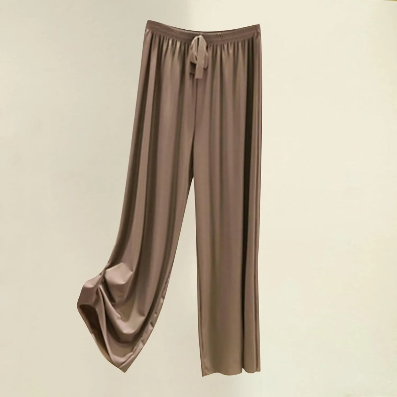 Summer Baggy Long Pants for Women Relaxed Fit Wide Leg Lounge Trousers Casual Elastic Waist Sweatpants for Teen Girls