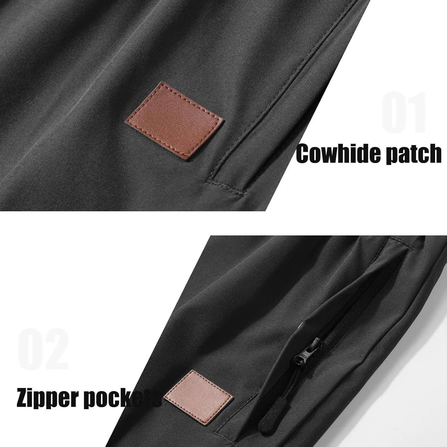 Surenow Mens Casual Shorts Running Gym Shorts Drawstring Elastic Waist Shorts Stretch Summer Beach Shorts with Zipper Pockets