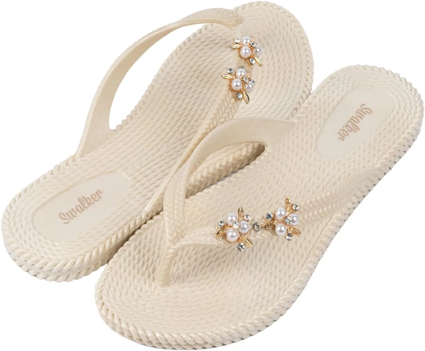 Swalker Metalli Man & Women's Flip Flop Sandal in Recyclable Rubber Sole with Non-Slip Pattern