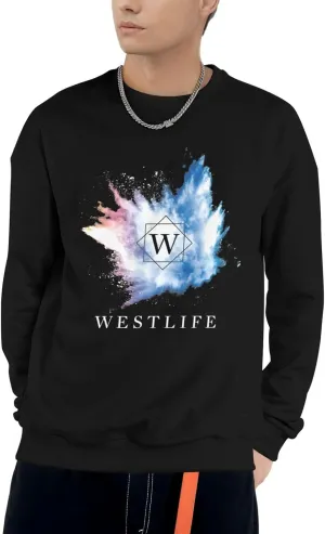 Sweatshirt Men's Casual Long Sleeve Print Crewneck Fleece Pullovers Winter Tops