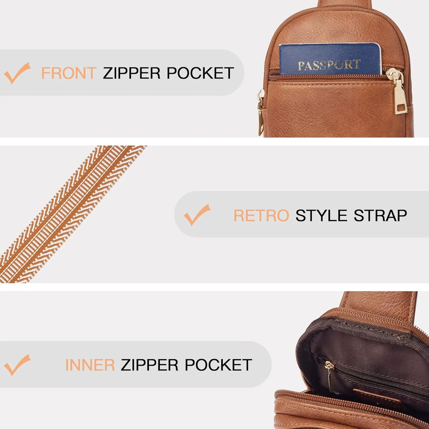 Telena Small Sling Bag for Women Vegan Leather Fashionable Fanny Pack Crossbody Bags for Women for Travel