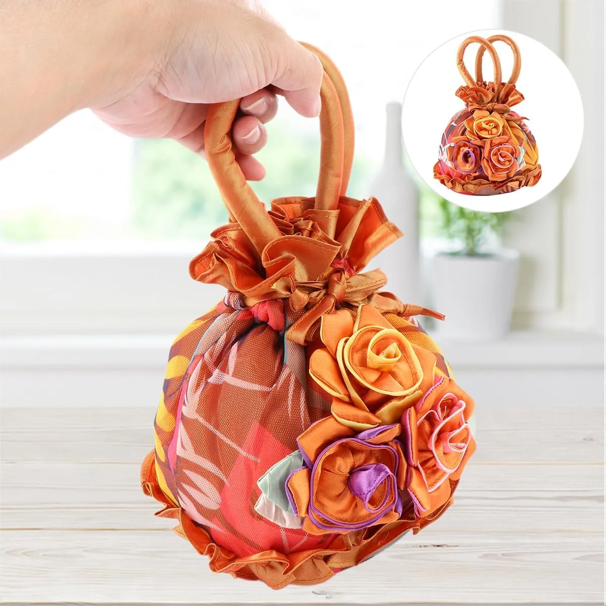 TENDYCOCO 2 Pcs Bucket Bags for Women - Fabric Tote Handbags