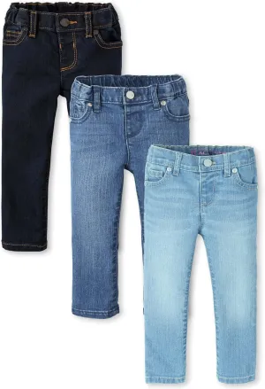 The Children's Place Baby Girls' and Toddler Multipack Basic Super Skinny Jeans