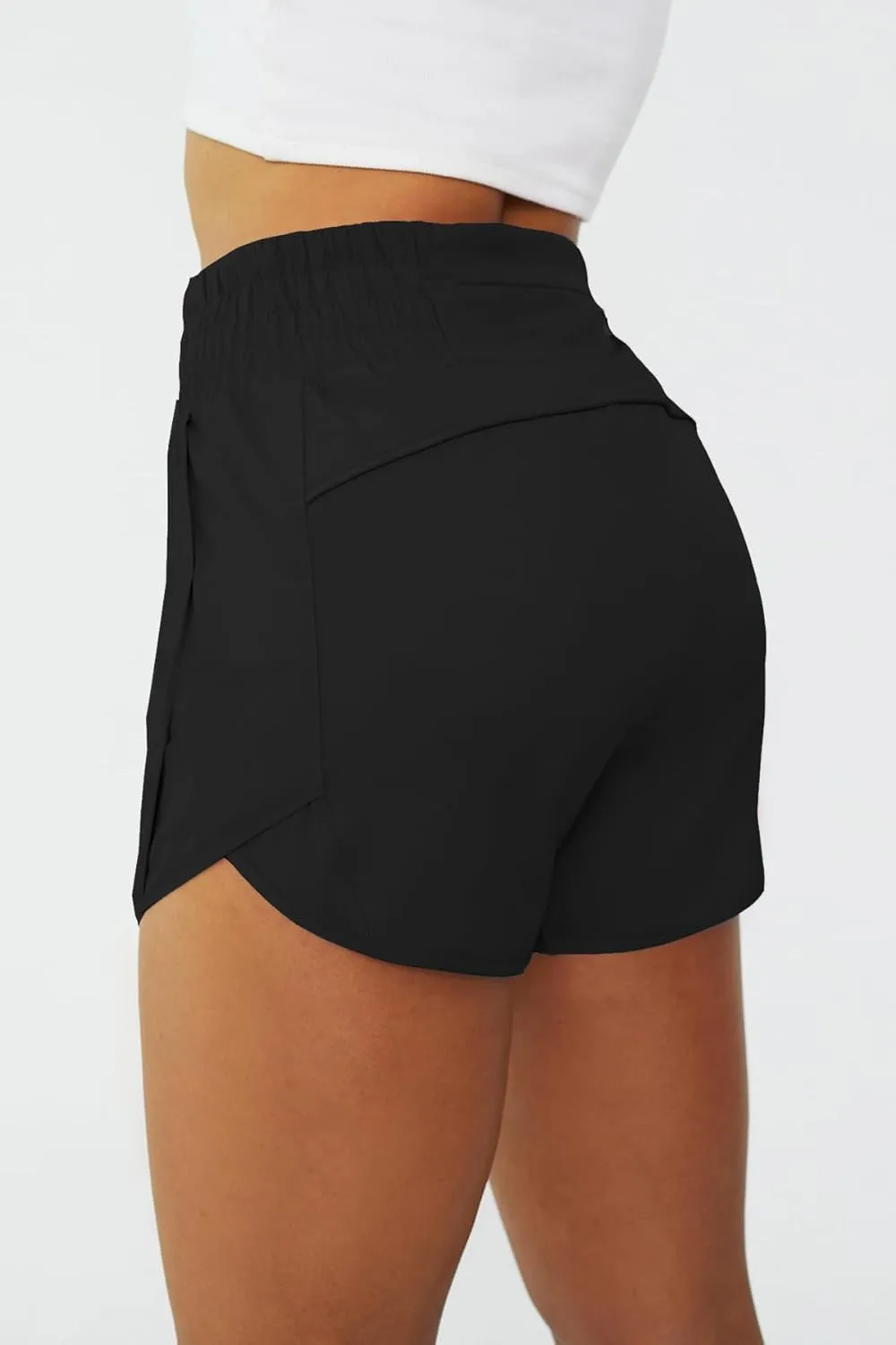 Tough Mode Shorts for Women, Women's Athletic Shorts, High Waisted Running Shorts Pockets Sporty Shorts Gym Elastic Workout